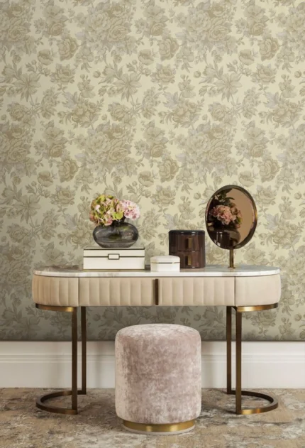 Cream Embossed Wallpaper – Nature-Inspired (5806-1)